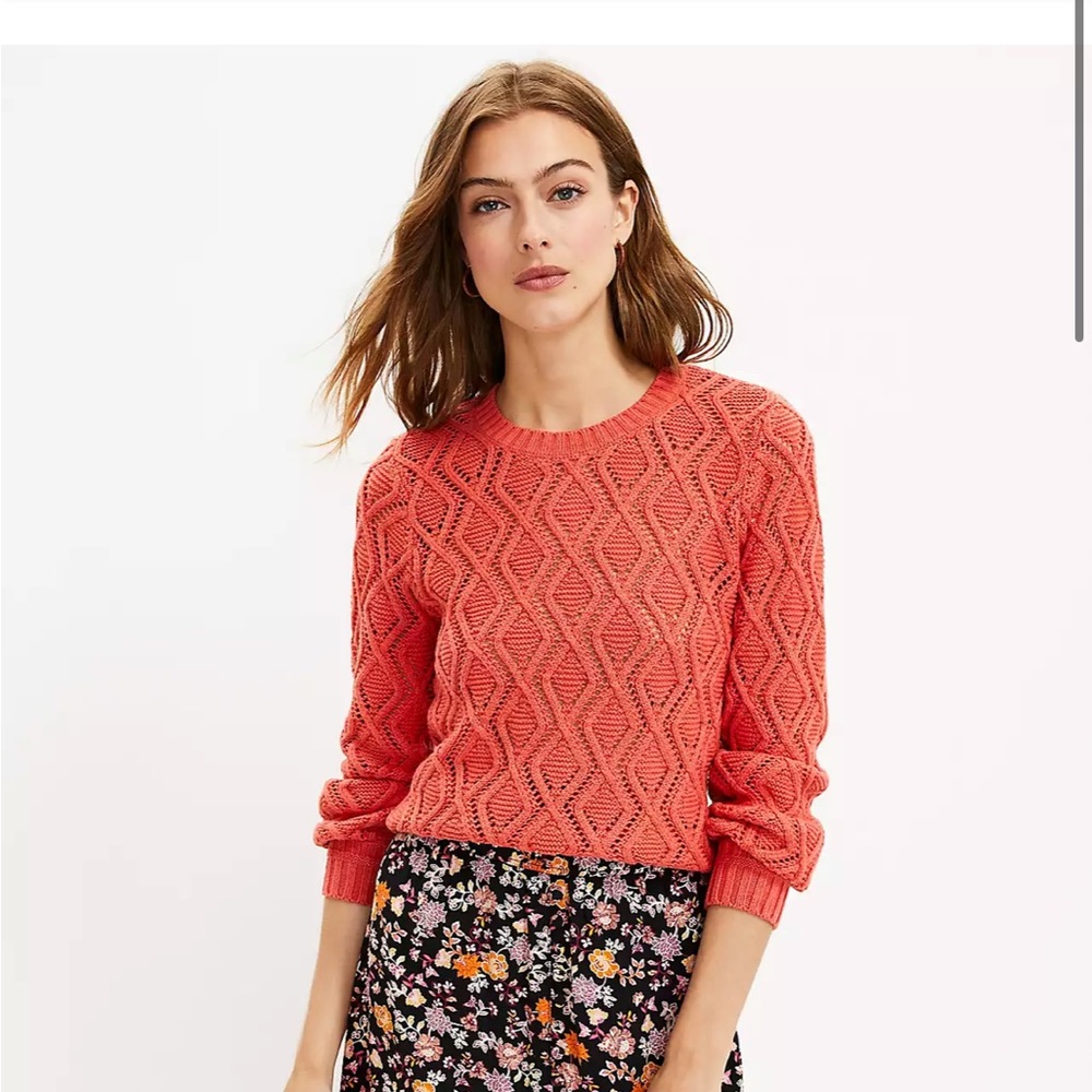 Loft Geo Pointelle Sweater